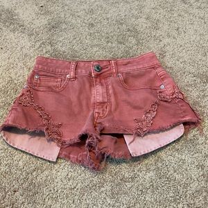 AEO Embroidered Hi Rise Festival Shorts